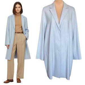NWT Banana Republic Italian Wool Car Coat Sz L Light Blue Minimalist Preppy